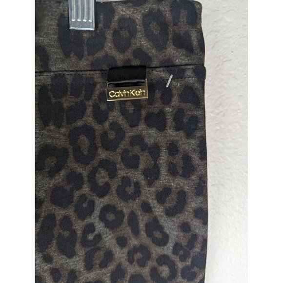 Calvin Klein Ponte Knit Pull On Pant Leopard Ankle Stretch Size M - Picture 3 of 9